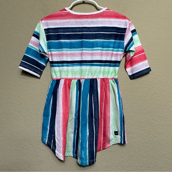 Toddler Tea Collection Everyday Watercolor Stripe Hi-Lo Midi Dress Girls 2 Artsy - Picture 2 of 10